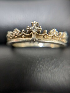  Justin *tei screw Crown ring Jasutin Davis 925 diamond 0.02ct Crown ring 3.8g 14 number 