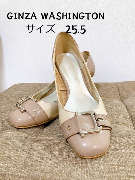 GINZA WASHINGTON ヒール　パンプス　バックル 25.5 エレガンス