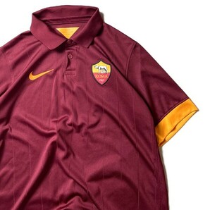 セリエAの名門! NIKE ナイキ ROMA 1927 ASローマ 2014-2015 サッカー 半袖 ゲームシャツ ユニフォーム エンジ Lサイズ キッズ グッズ 希少の画像3