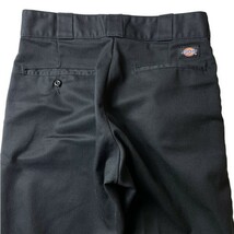 定番モデル! Dickies 874 ディッキーズ ハイウエスト ストレート ワークパンツ チノパン 人気カラー ブラック 黒 W30 / 32 メンズ 古着_画像5