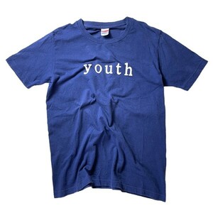 オルタナ系! bloodthirsty butchers ブラッドサースティ・ブッチャーズ youth ロゴ プリント バンド 半袖 Tシャツ ネイビー 紺 S メンズ