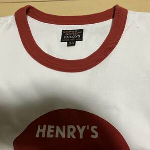 THE REAL McCOY'S(ザ リアルマッコイズ)【JOE MCCOY TEE / HENRY'S(Tシャツ)、MC23027、WHITE×RED、サイズM】タグ、バッグ付きの画像5