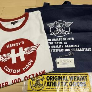 THE REAL McCOY'S(ザ リアルマッコイズ)【JOE MCCOY TEE / HENRY'S(Tシャツ)、MC23027、WHITE×RED、サイズM】タグ、バッグ付きの画像2