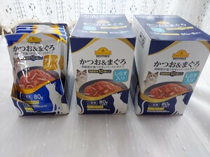 期限短め トップバリュ TOPVALU 80ｇ×24袋 ベストプライス 高齢猫用 10歳以上 かつお & まぐろ しらすチキン　入り 一般食 ペーストタイプ