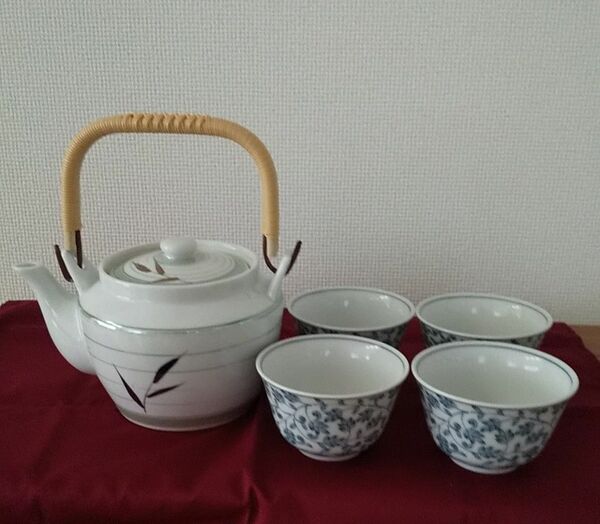 昭和レトロ 急須 湯呑み 橘吉　茶器セット