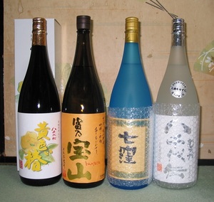 送料無料あり！人気芋焼酎（黄色い椿/富乃宝山/七窪/八千代伝無濾過）1800ml×6本セット100円スタート