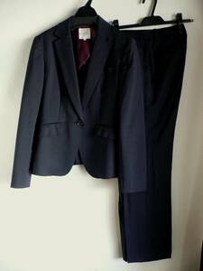  Kumikyoku 3 dark blue stripe pants suit * graduation ceremony go in . type with translation 11 number L size 