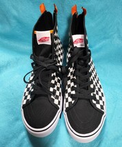 VANS ヴァンズ V38CL+DECON ZIP BLK/WHT CHK ハイカット スニーカー ファスナー 27cm 未使用_画像3