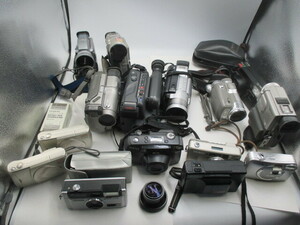 フィルムカメラ・ビデオカメラ大量セット、pocket fujica flash aw・CAMEDIA C-2・ESPIO 160・SONY レンズ VCL-0637・GR-DVF303・まとめて