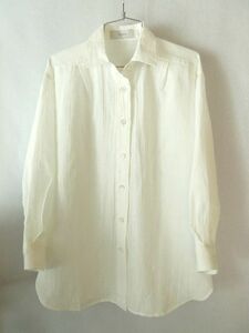 １）ハンドメイド・上質のベルギーリネンのシャツ・白・着丈７２ｃｍ