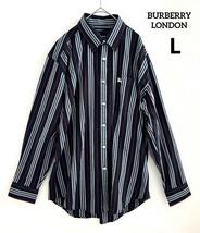 BURBERRY LONDON バーバリーロンドン ストライプ シャツ L_画像1