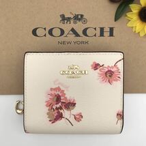 COACH 財布 ★大人気★ スナップ ウォレット シグネチャー キャンバス ウィズ マルチ フローラル プリント C8691 IMCAH 新品_画像1