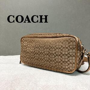 レアCOACH コーチショルダーバッグハンドバッグブラウン茶シグネチャー総柄