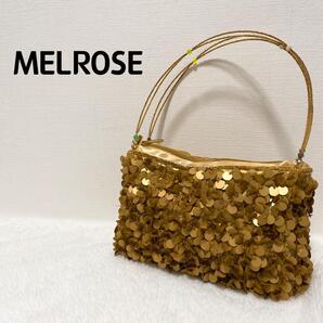 美品MELROSE メルローズハンドバッグトートバッグゴールドスパンコール