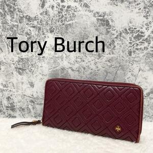 美品Tory Burch トリーバーチウォレット長財布 エンジ