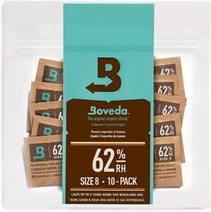 Boveda ハーブ ストレージ用 62-RH 2-ウェイ 湿度 コントロール サイズ 8 保護 最大 1オンス (30 グラム)