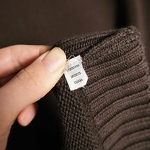 00's ギャップ GAP クルーネック コットン ニットセーター (L) 茶色 ブラウン 無地 前V 00年代 旧タグ オールド 2002年製 Y2K_画像7