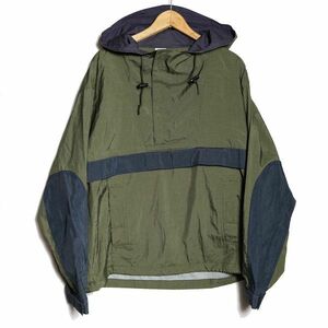 90's ギャップ GAP 2トーン ナイロン アノラックパーカー (S) 濃緑×紺系 プルオーバー フード 90年代 旧タグ オールド 白タグ Y2K