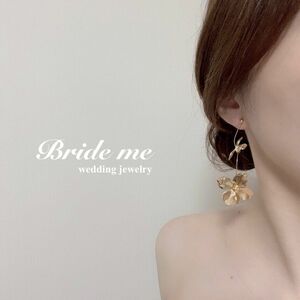 BRIDE ME イヤリング　ゴールド　フラワー　【MP-01】