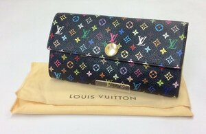 LOUIS VUITTON ルイヴィトン モノグラム マルチカラー ポルトフォイユ・サラ ピスタッシュ M93748 長財布 イニシャル刻印 　K0320