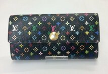 LOUIS VUITTON ルイヴィトン モノグラム マルチカラー ポルトフォイユ・サラ ピスタッシュ M93748 長財布 イニシャル刻印 　K0320_画像2