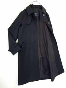 655 上質 シルク100％ Aquascutum アクアスキュータム 中厚手 ロングコート サイズ M-L 実寸参照