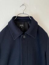 659 A.P.C アーペーセー ウール 中厚手 コート カジュアル オフィス 美シルエット サイズ XS表記/S-SM相 実寸参照_画像2