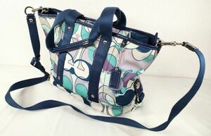 コーチ F17178 2way ハンド ショルダー トート バッグ デイジー スカーフ プリント シグネチャー COACH【中古】5333G