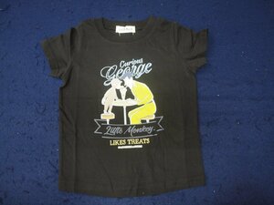 新品　100　おさるのジョージ　半そでTシャツ　黒　レターパック発送（代引き不可）TN8872-1