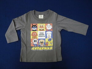 新品　95　アンパンマン　長袖Tシャツ　グレー　レターパック発送（代引き不可）OA3408