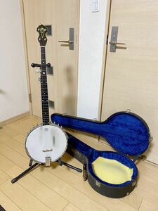 Kasuga FB-1500 BANJO за границей тоже оценка. высокий Japan Vintage бренд rental ga. роскошный открытый задний банджо 