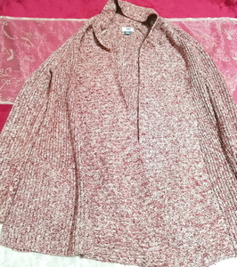 赤紫ニットセーター/カーディガン/羽織 Red purple knit sweater cardigan coat,レディースファッション&カーディガン&Mサイズ