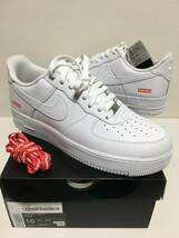 新品国内 28cm US10 ナイキ シュプリーム エアフォース 1 Supreme Nike Air Force 1 Low White ホワイト 24SS ステッカー付属_画像1