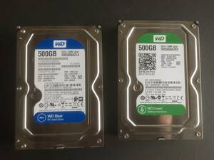 WD◇ウエスタンデジタル　3.5インチ500GB 2台セット計 1TB（WD5000AZL/AZRX）◇動作品♪