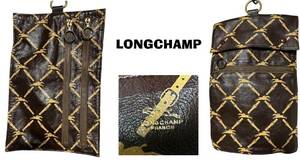 新品同然80’Sビンテージ★フランス製ロンシャンLONGCHAMP★本皮レザー★旅行ポーチ・パスポートケース★薬袋★29x19