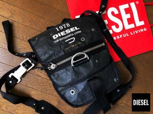 ●COOL DIESEL ディーゼル ヘヴィペーパー 加工 2way ショルダーバッグ メンズ レディース 即納 即決 55DSL ブラックゴールド●311