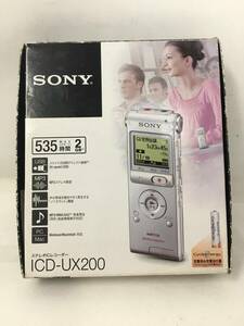 EY-587 動作品 SONY ICレコーダー ICD-UX200 箱付 電池なし 