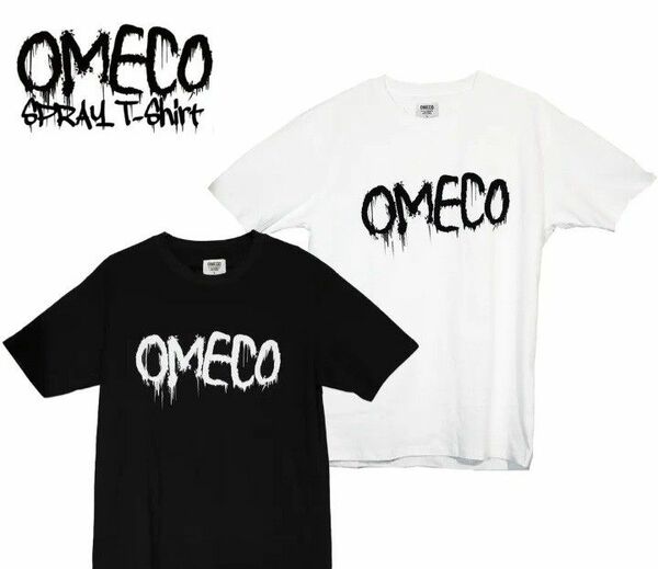 OMECO スプレーロゴ Tシャツ ビッグシルエット ブラック
