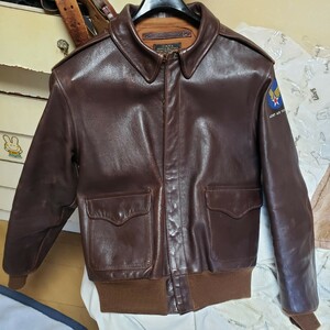 THE REALMcCOY'S ザ リアルマッコイズ A-2 馬革 RWA レザー leather ジャケット JACKET 茶(検 BUZZRICKSON'S バズリクソンズ イーストマン