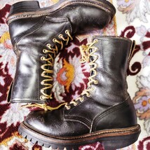 PT91 茶芯 ヴィンテージ REDWING レッドウィング 2218 LOGGER boots ロガー ブーツ vintage 皮革 leather レザー Black 黒 ブラック 米国製_画像3