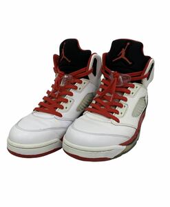 AIR JORDAN 5 RETRO "FIRE RED BLACK TOUNGUE" 136027-120 （ホワイト/ファイヤーレッド/ブラック）