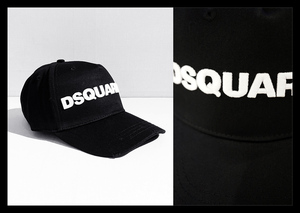 定価3万 ディースクエアード DSQUARED2 ワンランク上のアクセントに最適♪存在感放つ立体ロゴ刺繍ベースボールキャップ 帽子 ワンマイル