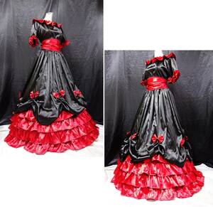  lustre .... satin nylon gothic style frill color dress large size 