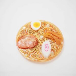 美品 醤油ラーメン 中華そば 食品サンプル 皿盛り用 幅18 高さ最大3 実物大 展示 ディスプレイ HO159