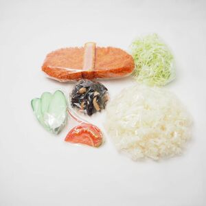 未使用 とんかつ定食 カツ 野菜 ひじき 食品サンプル 6点 実物大 展示 ディスプレイ ご飯 HO267