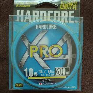 DUEL (デュエル) HARDCORE (ハードコア) PEライン 1号 HARDCORE X4 PRO 200m イエロー 