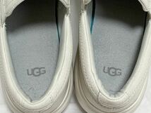 希少 超美品 アグ オーストラリア UGG australia ムートン レザー 厚底 スリッポン スニーカー USA6.5 23.5㎝ 靴 レディース 白 アイボリー_画像10