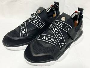 超美品 モンクレール MONCLER BAKARY SCARPA トリコロール ベルクロ レザー スエード ファブリック ソックス スニーカー 黒 43 27.5～28cm