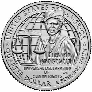 ★1枚の価格★ アメリカ人女性25セント硬貨プログラム　エレノア・ルーズベルト　Eleanor Roosevelt