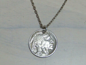  genuine article America. Indian coin (5 cent ), pendant * necklace top,( charm )